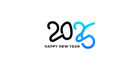 Happy New Year 2025 Stylish Blue Gradient Design