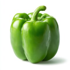Green bell pepper isolated on transparent background