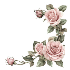 Naklejka premium Pink roses floral arrangement isolated on transparent background