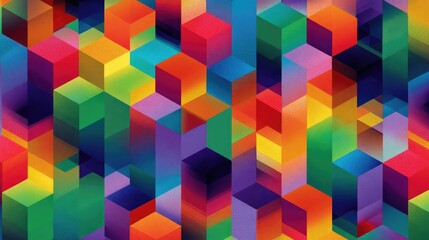 Colorful 3D geometric cube background in isometric perspective