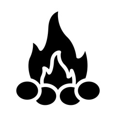 Campfire Night Solid Icon