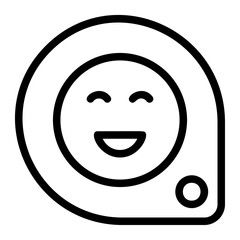 Laughing Message Line Icon