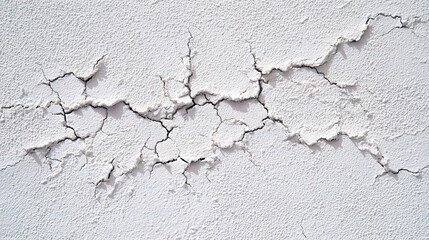Fototapeta premium Cracked White Painted Plaster Wall Surface with Detailed Texture