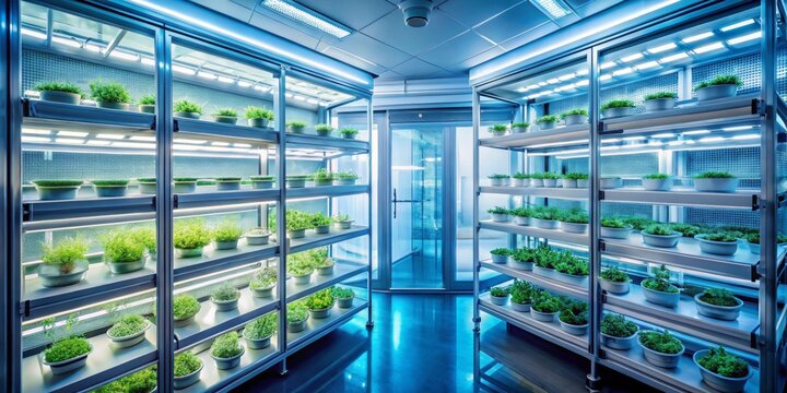 Indoor hydroponic plant cultivation system with multiple tiers of shelves under artificial lighting