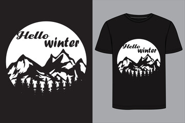 HELLO WINTER vector t shirt design 