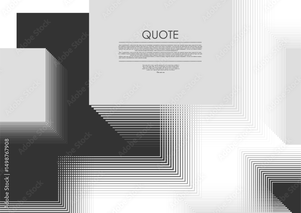 Aufkleber High contrast black and white minimal abstract geometric background with squares and linear pattern. Vector tech grey design