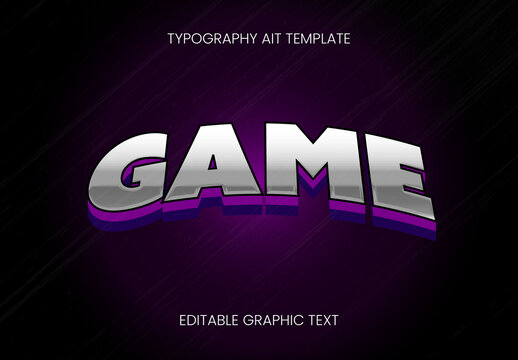 Purple And Grey Metallic Bold Font Energetic Dynamic 3D Text Effect