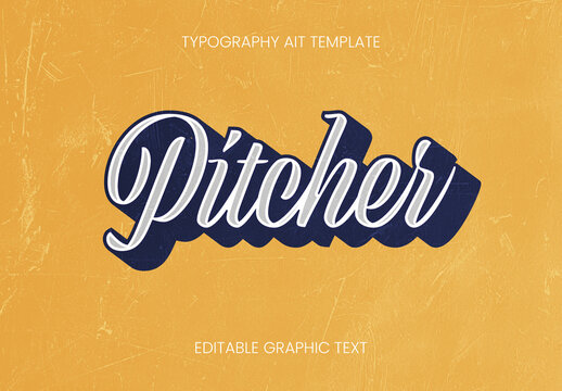 Yellow And Blue Sporty Script Vintage Font Retro Luxury Cursive Text Effect