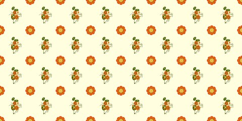 Seamless watercolour and unique floral pattern background for covers, notes, Soft backgrounds colour. Watercolour art work. Flower stalk. Colourful flower.