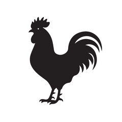 Rooster illustration showing a farm bird in a simple cartoon style on a white background