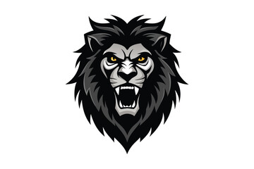 lion head mascot isolated on white background