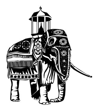 perahara elephant art png  for cut sticker