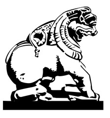 lion black cut sticker