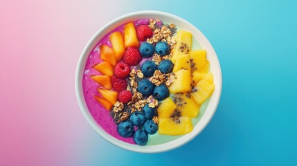 Vibrant fruit and granola bowl