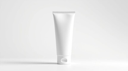 Photorealistic White Lotion Tube Mockup Minimalist Product Design
