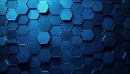 blue layered hexagonal pattern with varying depths creating a futuristic and abstract geometric texture