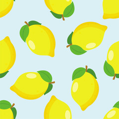Seamless pattern with cute lemon.