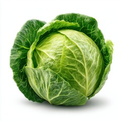 Fototapeta premium Fresh green cabbage isolated on transparent background