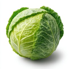 Obraz premium Fresh cabbage isolated on transparent background, close up view