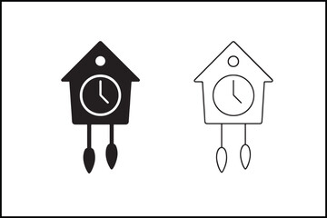 Cuckoo Clock Solid & Line Art Icon