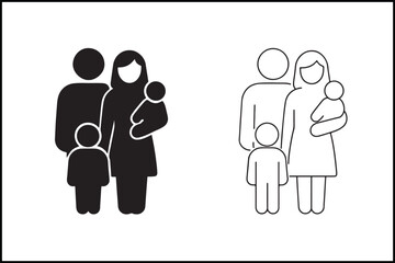 Family Group Bold & Thin Line Art
