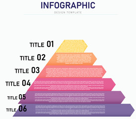 6-Step Pyramid-Shaped Infographic with Gradient Sections (, Structured Business Visualization