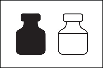 Ink Bottle Solid & Line Art Icon