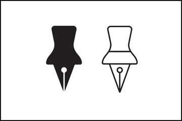 Pen Nib Solid & Line Art Icon