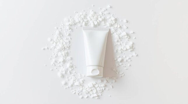 White Cosmetic Tube Mockup Minimalist Skincare Product Design