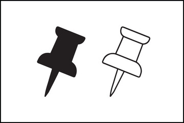 Push Pin Bold & Thin Outline