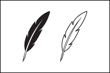 Obraz premium Quill Feather Line Art & Silhouette