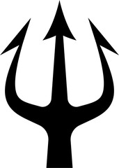 Illustration of trident. Neptune trident. Design element for logo, label, sign, emblem, poster. Vector illustration