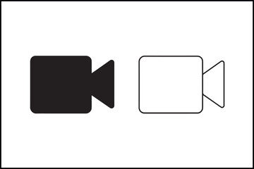 Fototapeta premium Video Camera Solid & Outline Silhouette