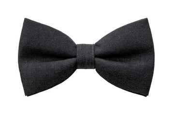 Elegant black bow tie isolated on black background, cut out