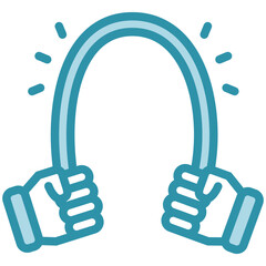 Bar Bending mini illustration dual tone color icon, use for civil engineering, industry, construction, UI, UX kit, app and web development, digital or print.