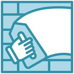 Grouter mini illustration dual tone color icon, use for civil engineering, industry, construction, UI, UX kit, app and web development, digital or print.