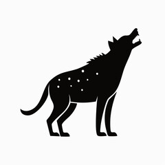 Fototapeta premium Laughing Hyena Silhouette — Flat 2D Minimalist Vector