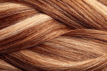 Braided Hair: A close-up view of beautiful, intricately braided hair, showcasing shades of brown and blonde, texture and style