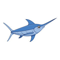 a realistic watercolor of a swordfish showing its sharp