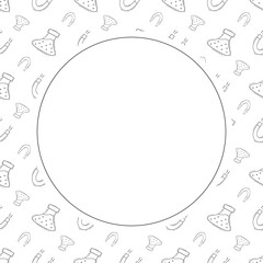 school frame. doodle education circle frame. hand drawn school and education frame background. school background