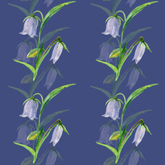Watercolor bells. Pattern seamless . Image on white and color background.
