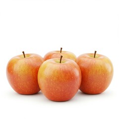 3D Illustration of Fresh Red Apples on White Background