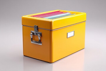 3D rendering of a storage box for documents, offering convenient and compact file storage.
