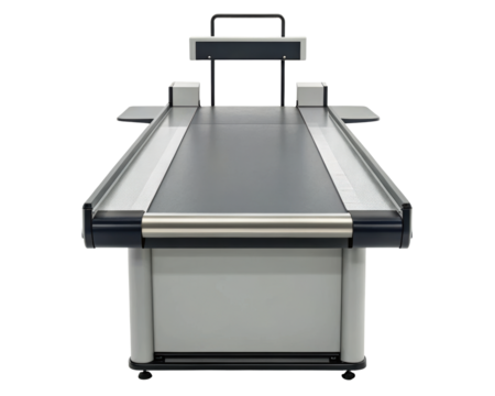 Modern checkout counter with a streamlined design for efficiency on a transparent background