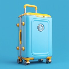 Icon of travel luggage equipped with GPS in 3D for easy tracking and handling