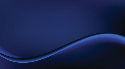 Abstract curve and wave on blue background