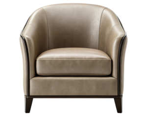 Luxurious leather armchair offering comfort and style on a transparent background