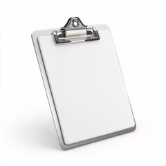 3D clipboard icon for task management, white design, isolated on white background.
