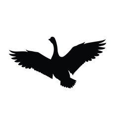 Silhouette of a Goose with Wings Spread