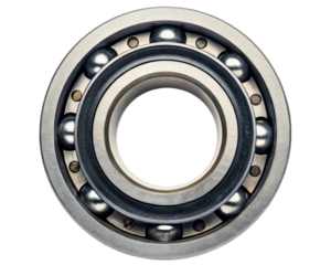 High-performance ball bearing designed for smooth rotation on a transparent background